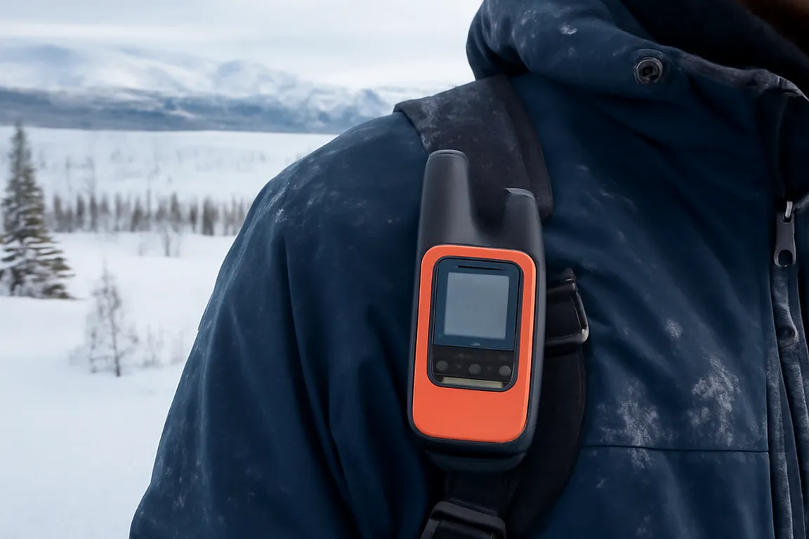 Communicateur satellite personnel utilisé en extérieur arctique