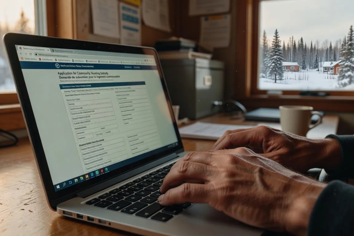 Aînée du Nunavik accompagnée dans une démarche administrative en ligne par un agent de liaison