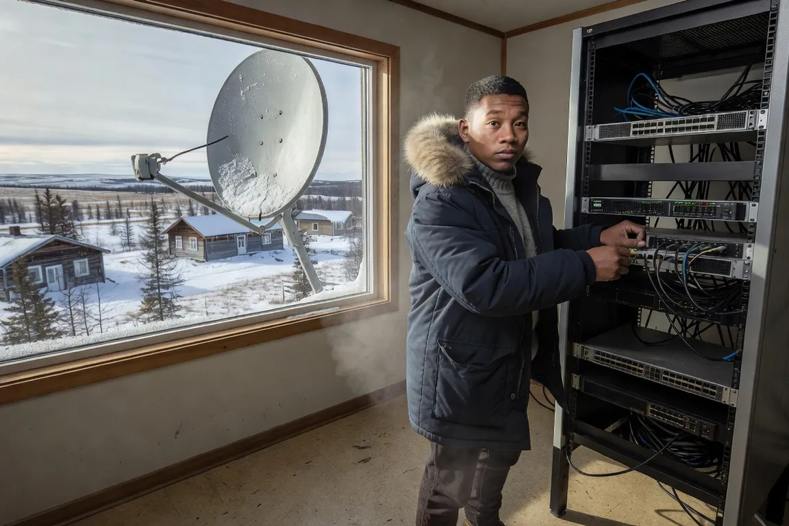 Salle serveur municipale sécurisée au Nunavik avec écran de supervision réseau