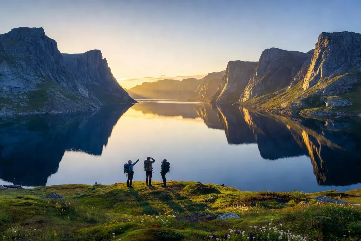 Fjord arctique du Nunavik en été avec petit groupe de voyageurs respectueux